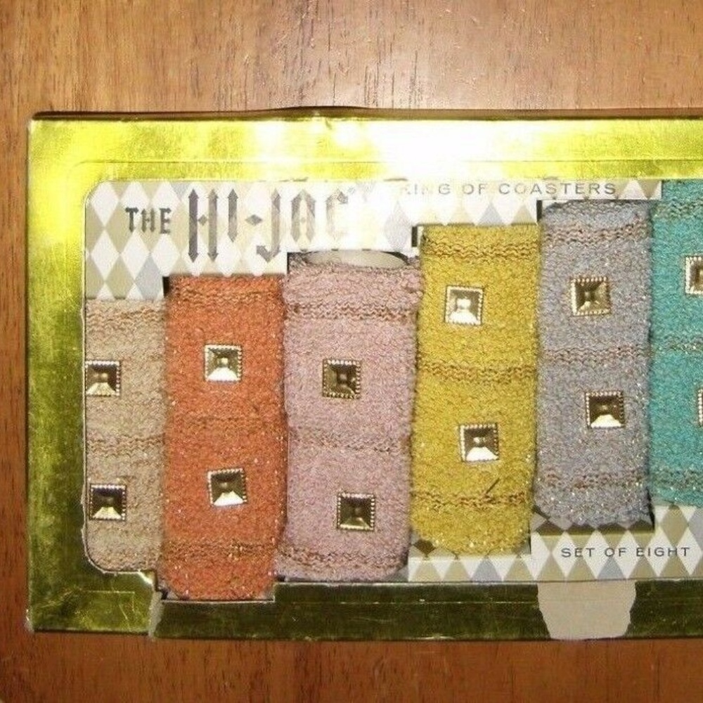 Vintage DELUXE Hi-Jacs Coasters Multi Color Set
